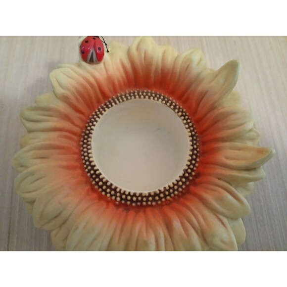 Partylite Sunflower Votive Tealight Candle Holder Ladybug Retired Flower Ceramic - Picture 10 of 16